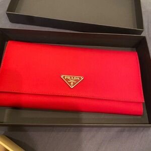 Brand New Authentic Prada Tessuto Nylon Saffiano Long Wallet
